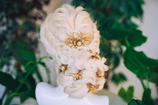 Boho Hairpins Flower Hair Comb Wedding Flowers Beige Flowers In Hair Boho Bride Dried Flower Crown Boho Chic Style Flower Hairpins