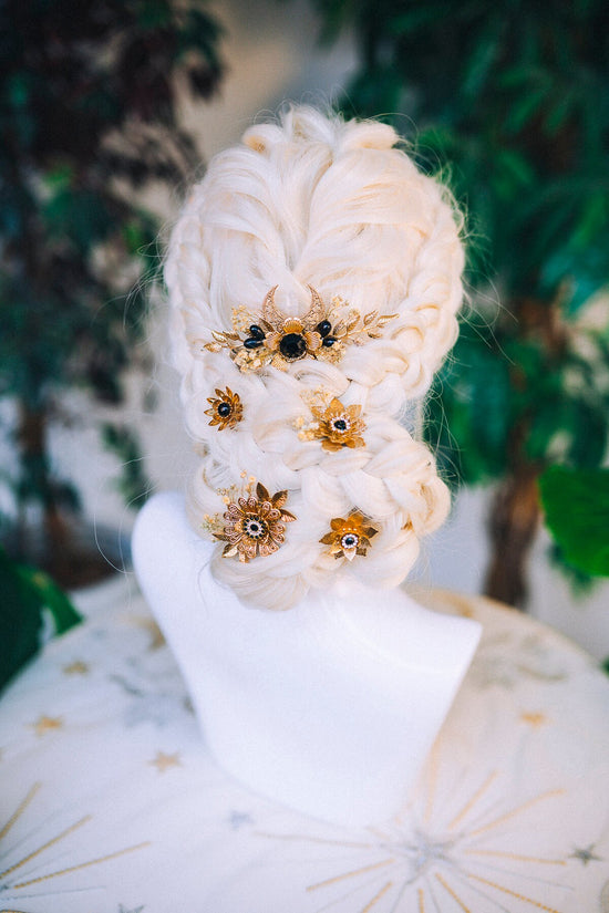 Boho Flower Hairpins Flower Hair Comb Prom Accessories Crystal Bridal Headpiece Prom headpiece Dried flower Hairpins Boho hair