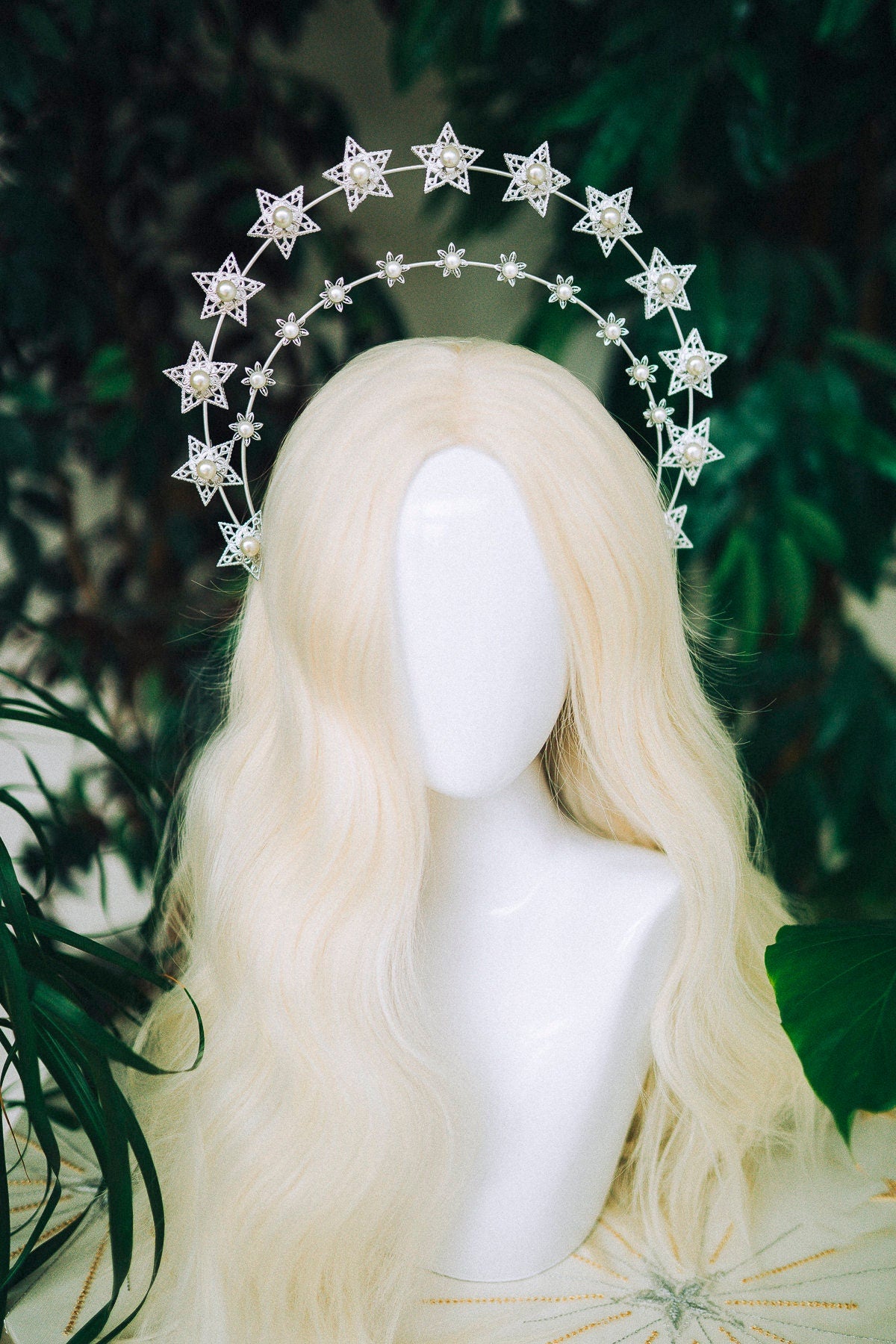Star halo crown, Star jewelry, Gold headpiece with stars,Gold crown, Krone, Bridal headpiece, Bridal crown, Wedding crown, Celestial jewelry
