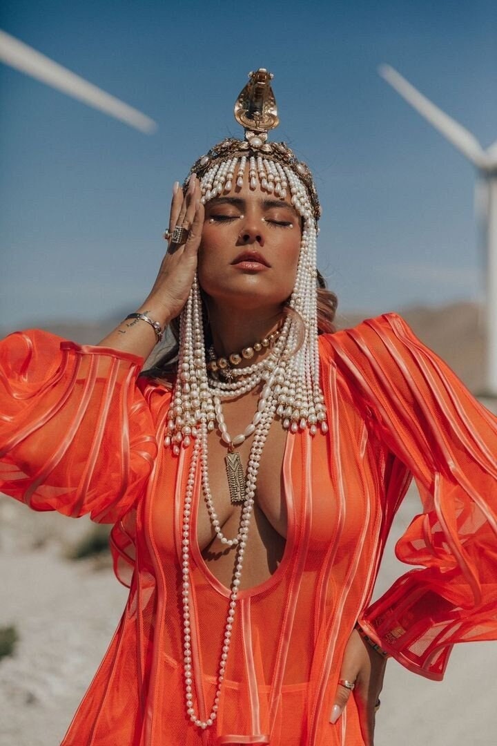 Gold Cleopatra pearl crown