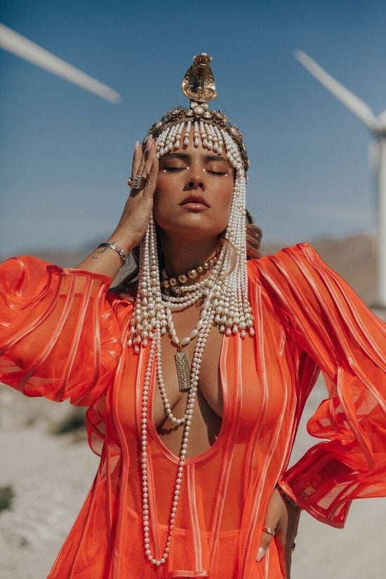 Gold Cleopatra pearl crown