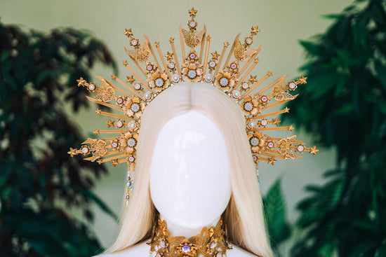 Necklace Blue necklace Gold harness Jewellery Jewelry Star jewellery Burning man Festival fashion Rave Fairy necklace Accessories Photo prop