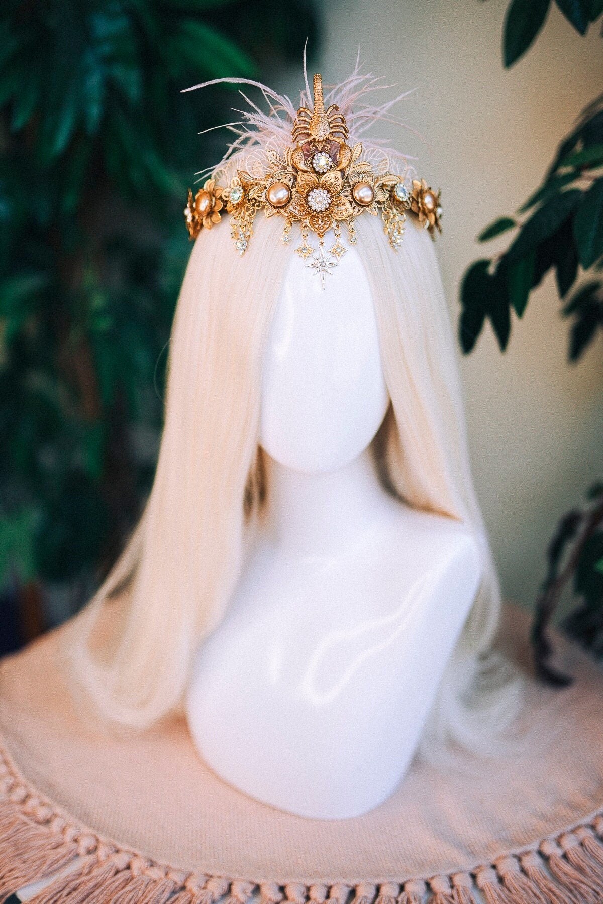 Scorpio crown, Zodiac Sign crowns, Zodiac jewellery, Scorpio crown, Flower crown, Birthday crown, Gold crown, Halloween costume