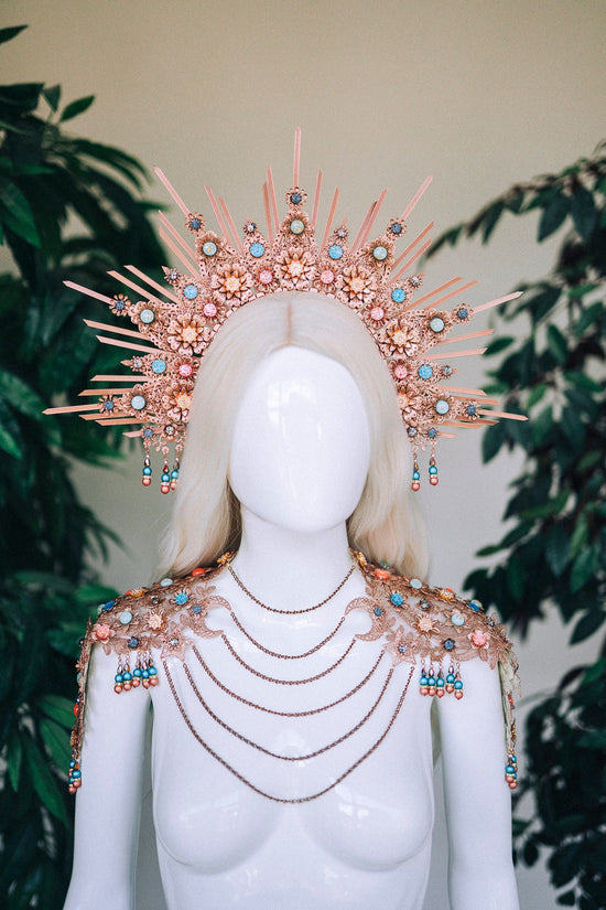 Rose gold crown, Halo Crown, Halo Headpiece, Halo Headband, Halo Headlights, Headpiece, Wedding Crown, Bridal crown, Bridal headpiece, Boho