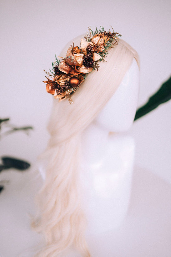 Christmas flower crown, Christmas hair wreath, Christmas wreath, Christmas party, Christmas outfit, Flower headband, Christmas headband