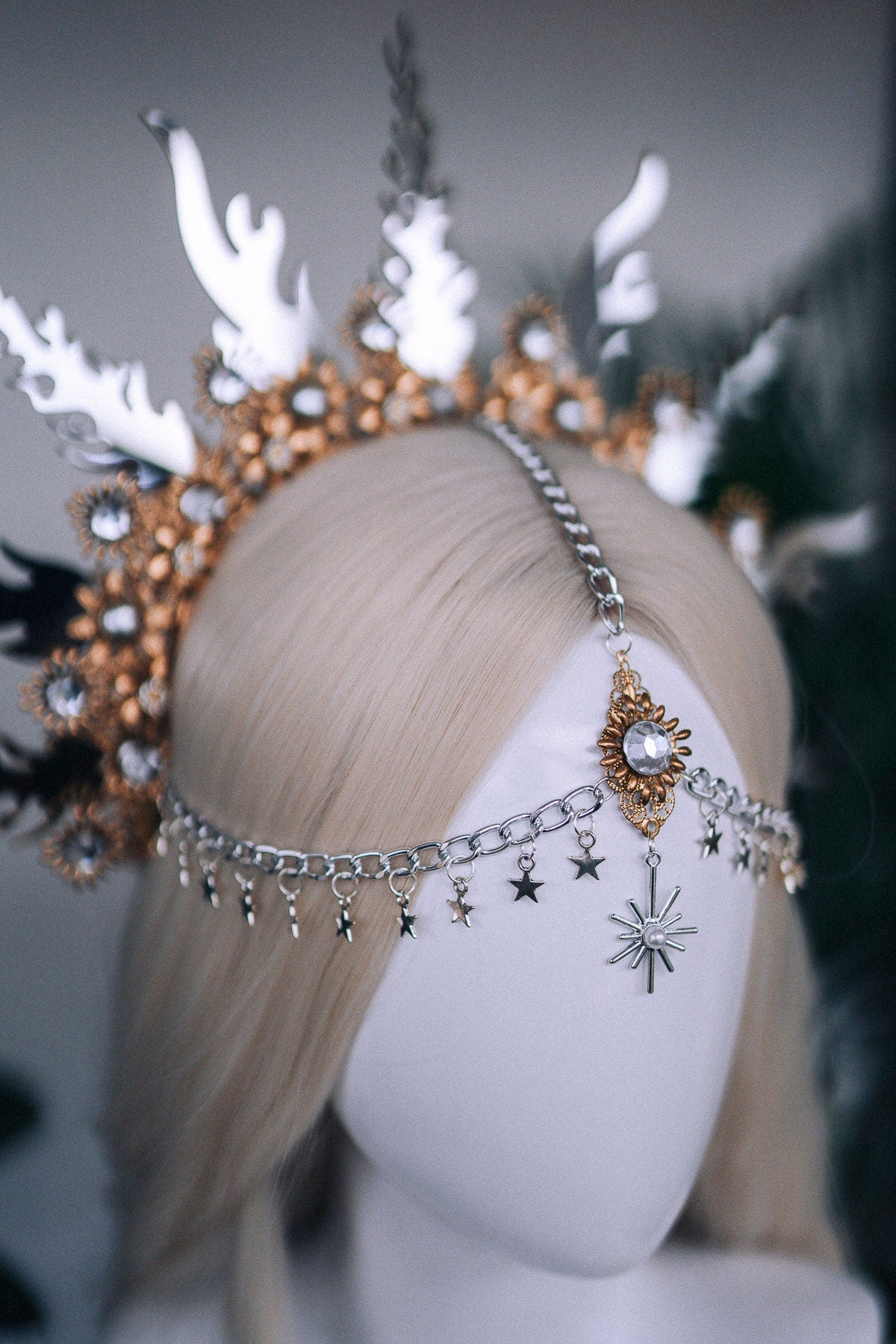 SALE Flames Halo Crown, Gold Halo, Halo Headlights, Halo Headband, Halo Headpiece, Fiery tiara, Flamingos crown, Photo Props, Flames Halo