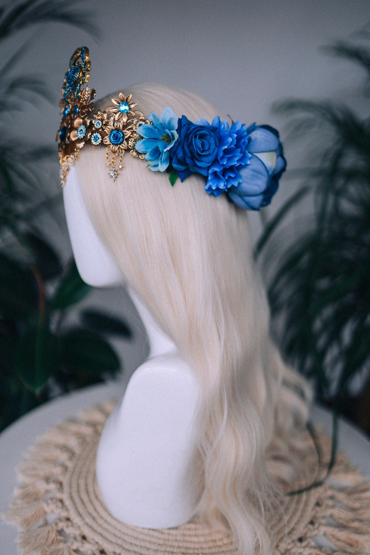 SALE Cancer Zodiac Signs jewelry, Cancer Zodiac crown, Birthday headband, Gold headpiece, Tiara, Halloween costume, Flower crown, Birthday