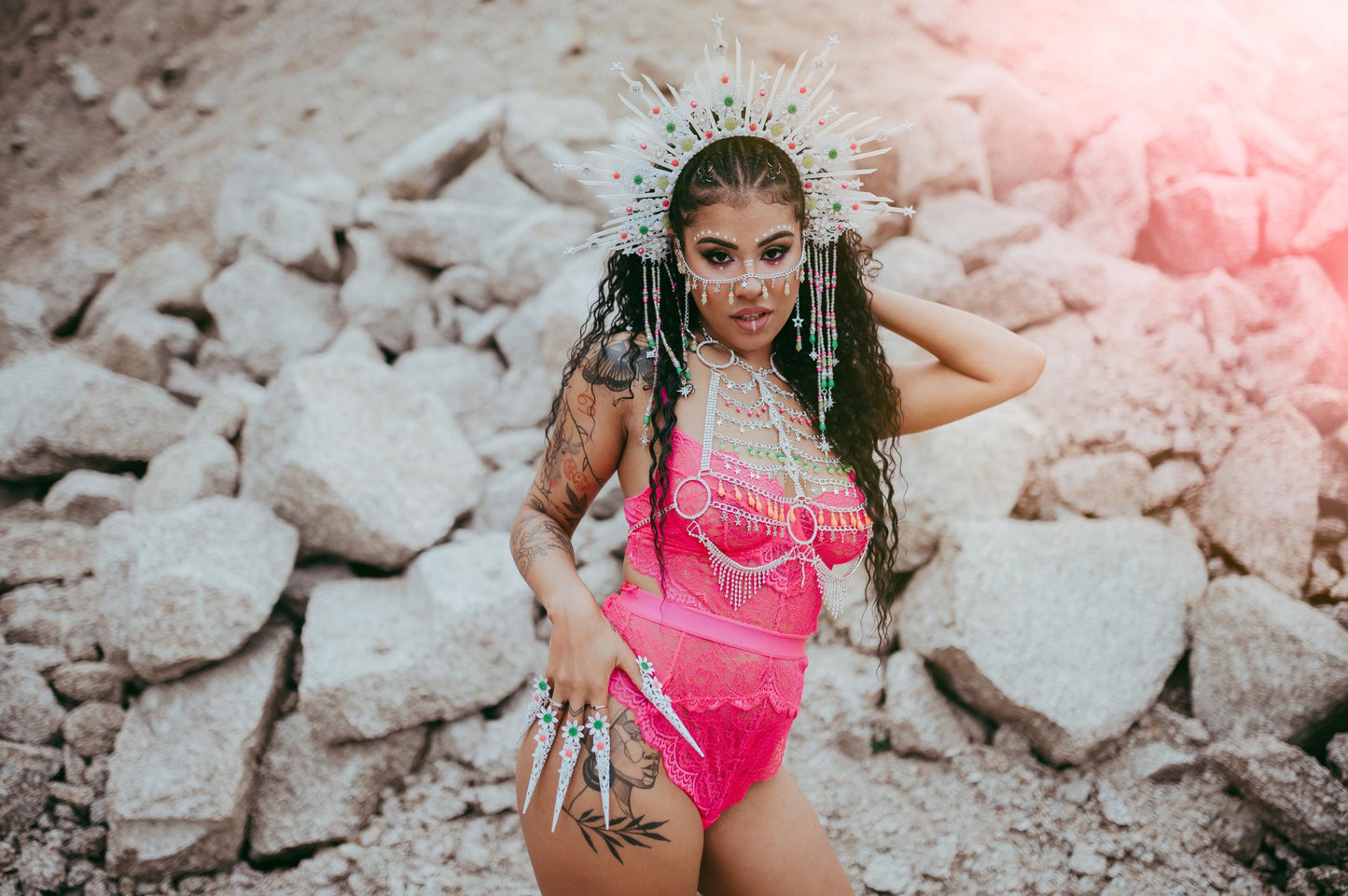 UV Active Neon Festival Finger Claws,Burning Man UV Rave Claws,Boho Glow Finger Accessories,Fantasy Costume UV Claw Set