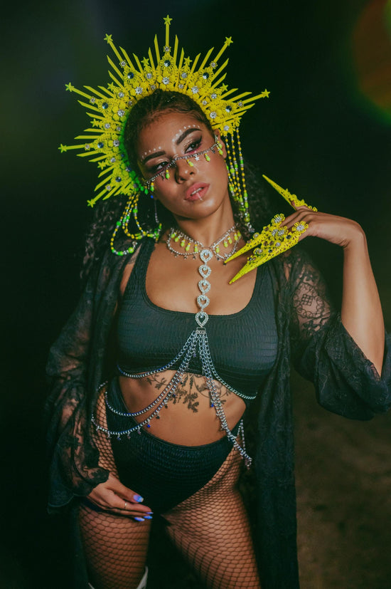 Neon yellow festival harness