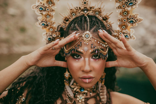 Festival feather halo crown