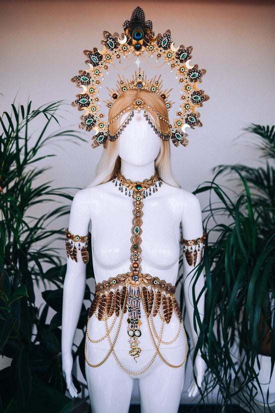 Tribal Shaman Harness, Festival Body Jewelry, Boho Costume Accessory, Statement Body Harness, Handmade Tribal Outfit Piece