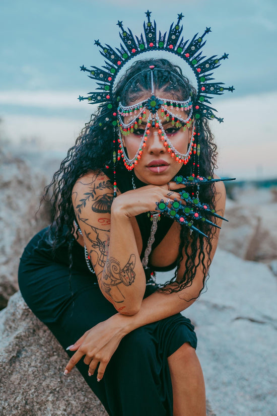 Neon UV Festival Body Harness, Blacklight Glow Rave Outfit, Burning Man Harness, Rave Costume Accessory