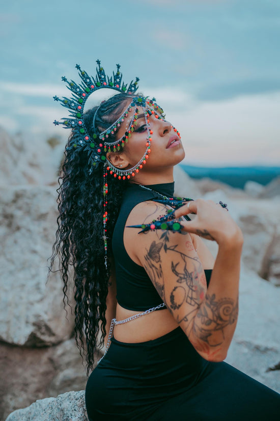 Neon UV Finger Claws, Blacklight Glow Rave Accessories, Burning Man Costume Claws, Festival Outfit, UV Party Accessories