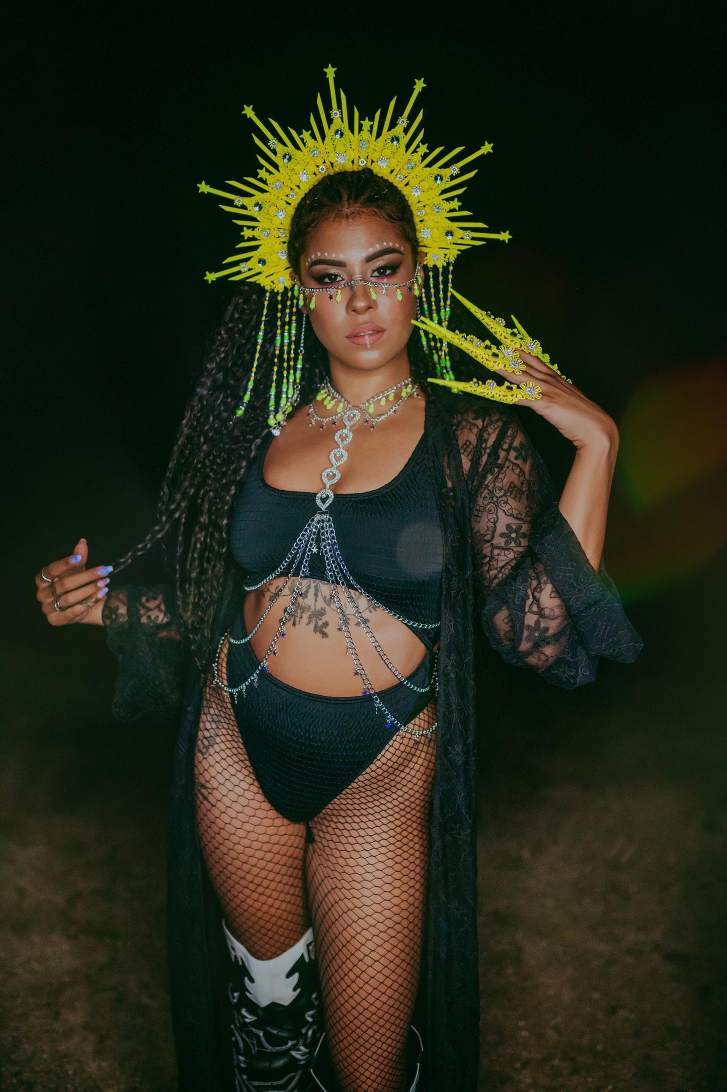 Neon yellow finger claws