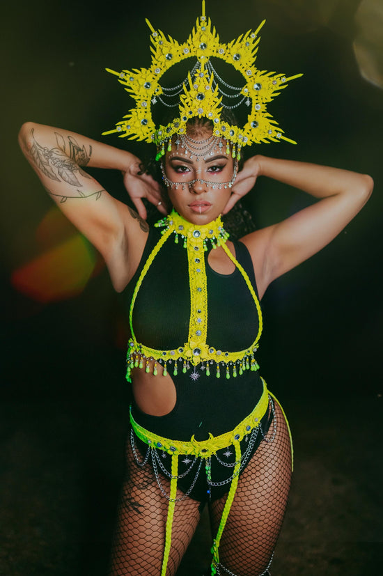 Neon yellow festival harness