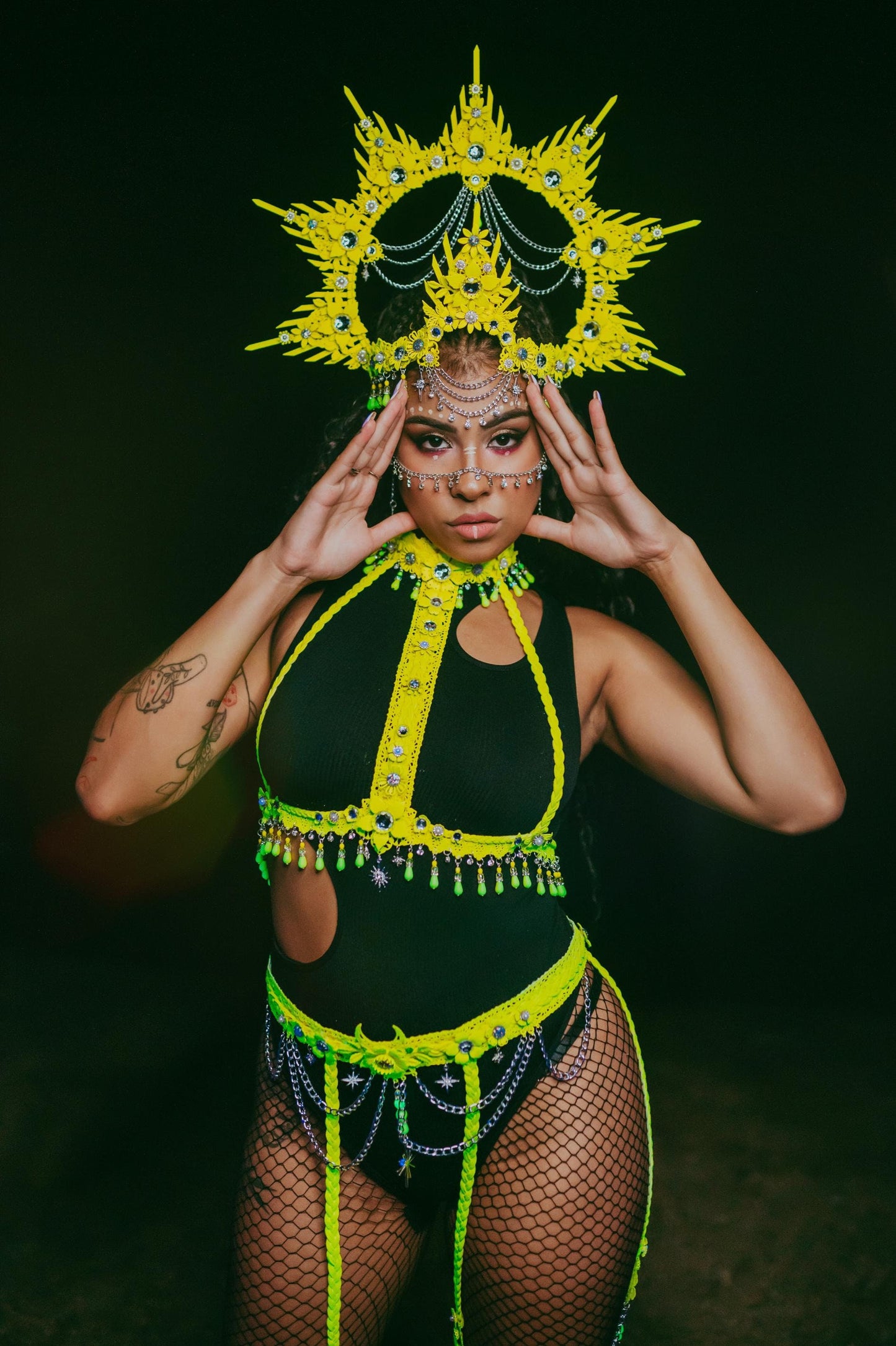 Silver festival face chain