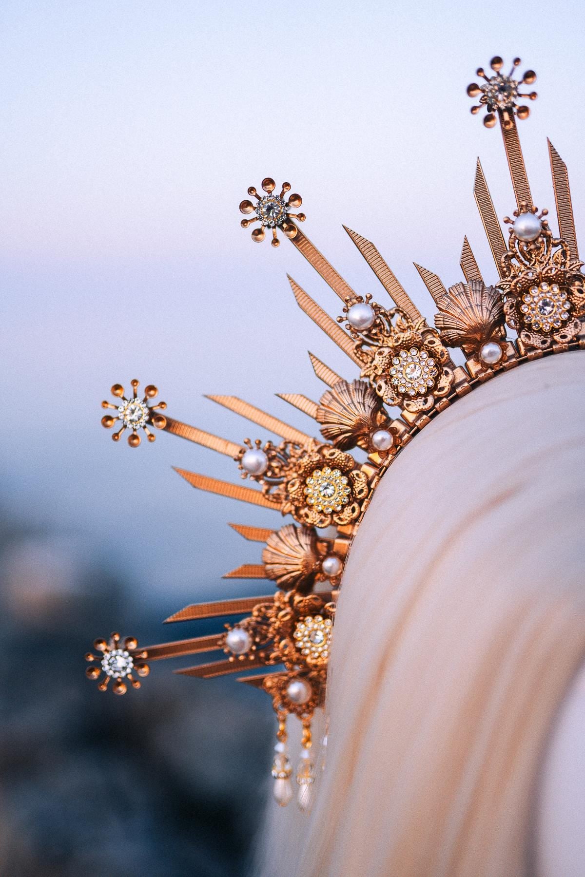 Mermaid Halo Crown, Halloween costume, Mermaid Crown, Halo Headband, Gold Crown, Tiara, Gold Halo, Aquarius crown, Festival Crown, Ariel