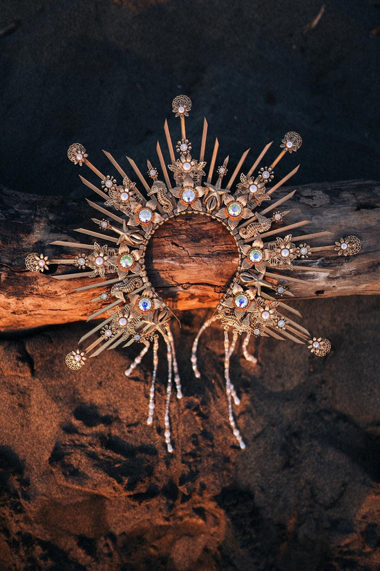 Gold mermaid halo crown