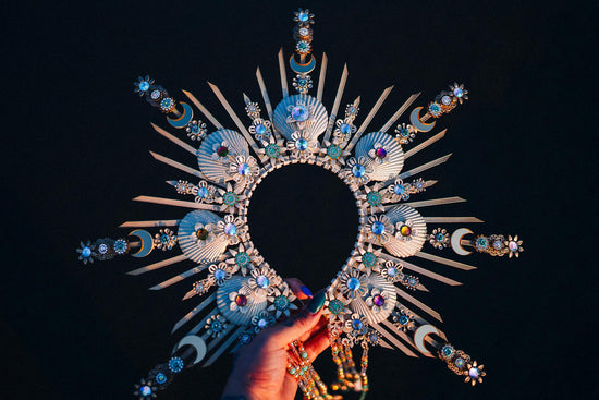 SALE Mermaid Halo Crown, Halloween costume, Mermaid Crown, Halo Headband, Gold Crown, Tiara, Gold Halo, Aquarius crown, Festival Crown