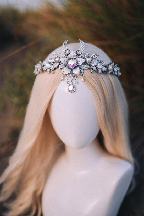 Silver wedding tiara