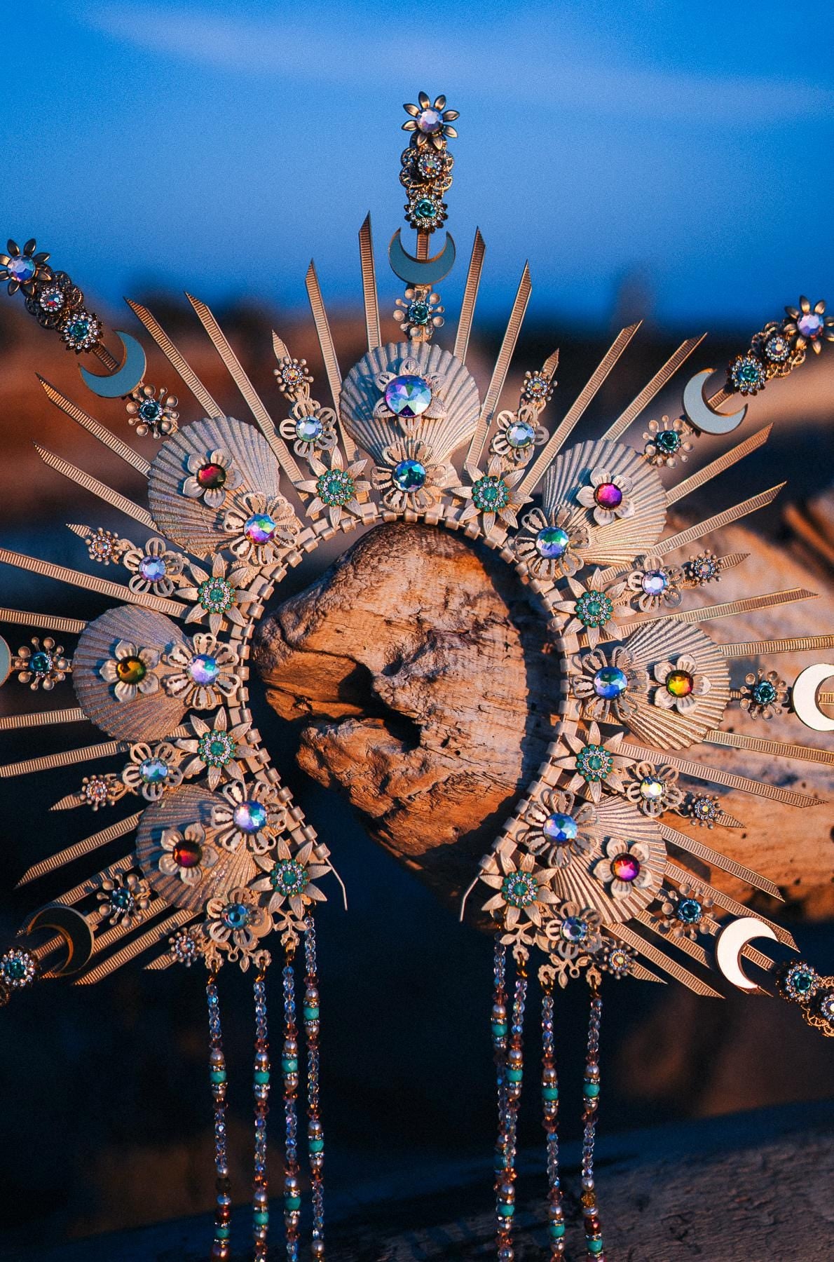 SALE Mermaid Halo Crown, Halloween costume, Mermaid Crown, Halo Headband, Gold Crown, Tiara, Gold Halo, Aquarius crown, Festival Crown