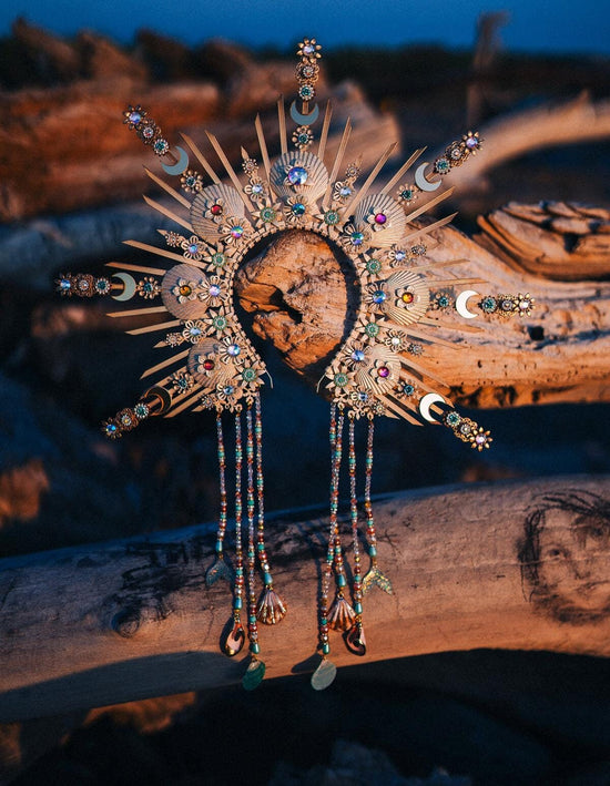 Gold - beige mermaid crown