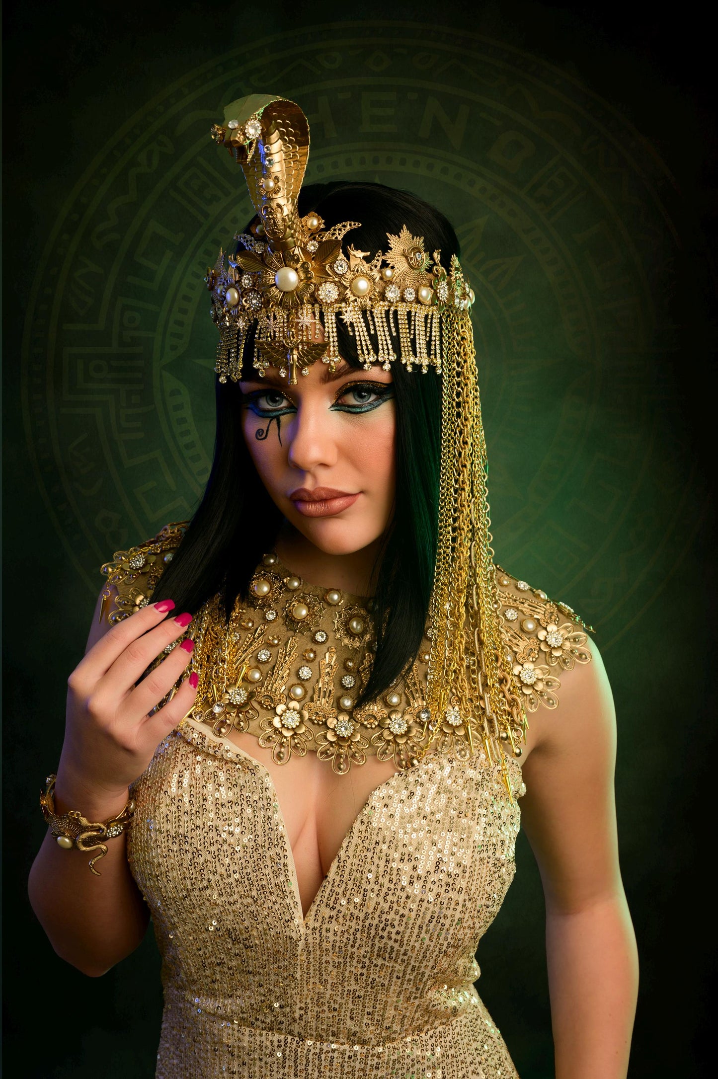 Cleopatra Bracelet Gold Egyptian Statement Jewelry
