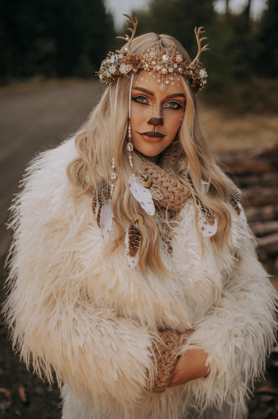 Cute flower crown with deer antlers