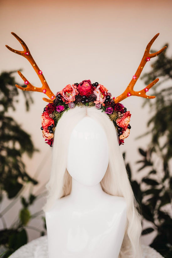 Burgundy Christmas headband, Christmas party headband, Christmas flower crown, Merry Christmas, Christmas headband, Red flower crown