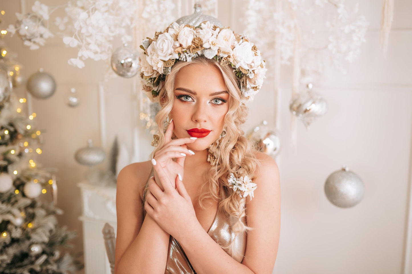 White Christmas party earrings, Winter photo pops, Romantic flower earrings, Flower earrings, Wedding jewelry, Bridal earrings, Winter photo