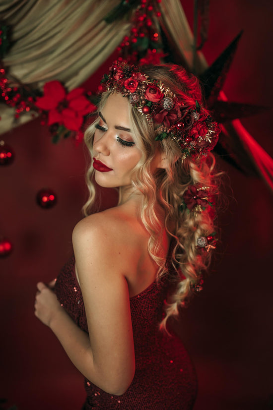 Christmas hair accessories, Christmas hair pins, Christmas hair clip, Christmas hair comb, Christmas halo crown, Christmas headband