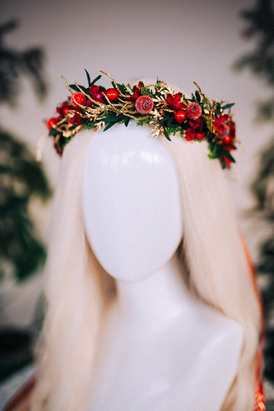 Christmas wedding flower crown