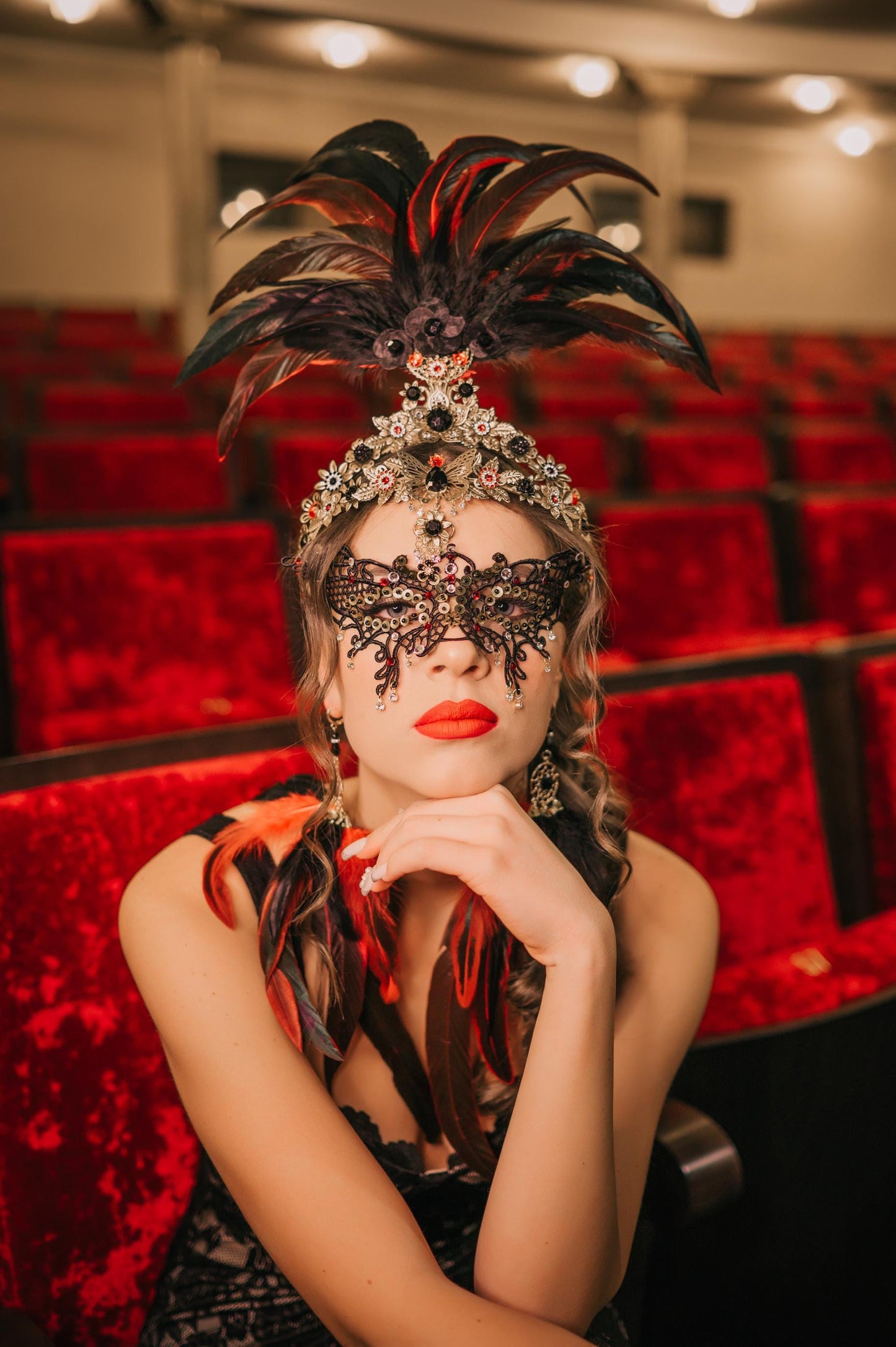 Venetian Masquerade Earrings, Luxury Carnival Jewelry, Elegant Statement Drop Earrings for Balls, Festivals, Mardi Gras & Costume Events