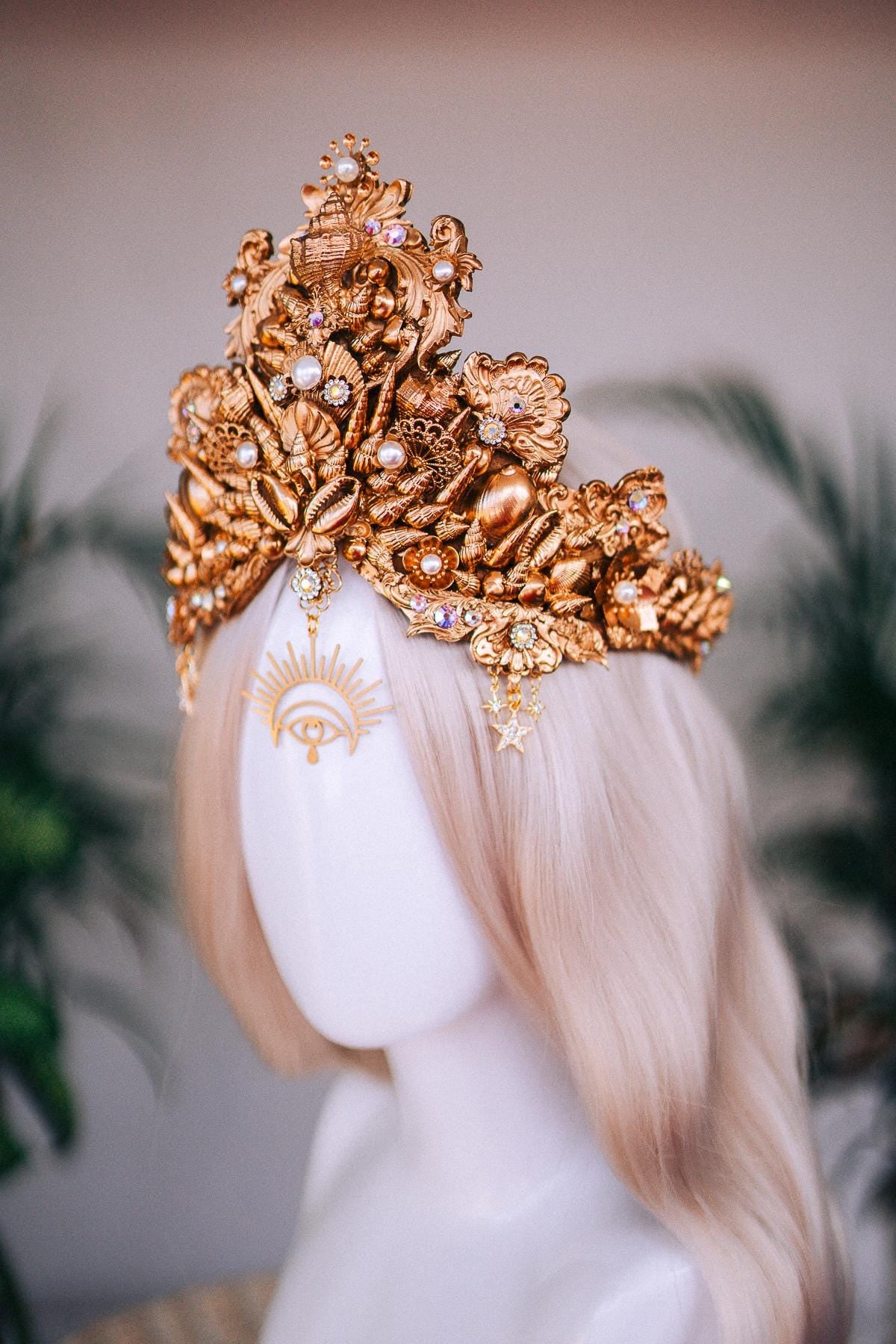 SALE Pisces Crown, Mermaid Tiara, Zodiac Headpiece, Ocean Goddess Crown, Celestial Festival Tiara, Handmade Astrology Halo, Beach Wedding