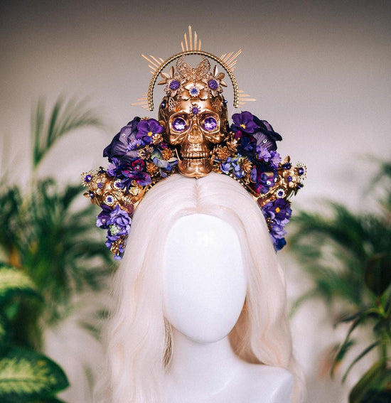 PurpleLa Catrina Flower Crown