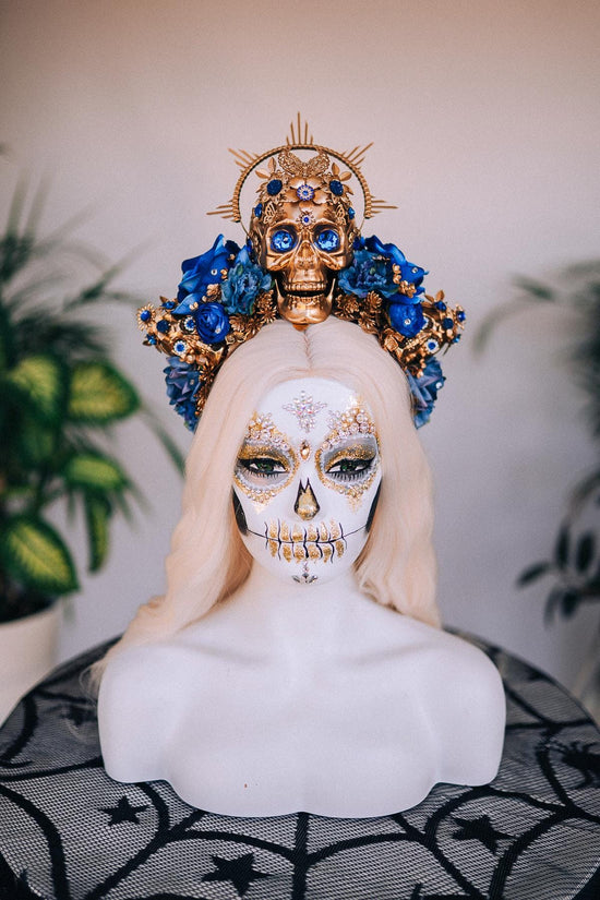Blue Sugar Skull Crown