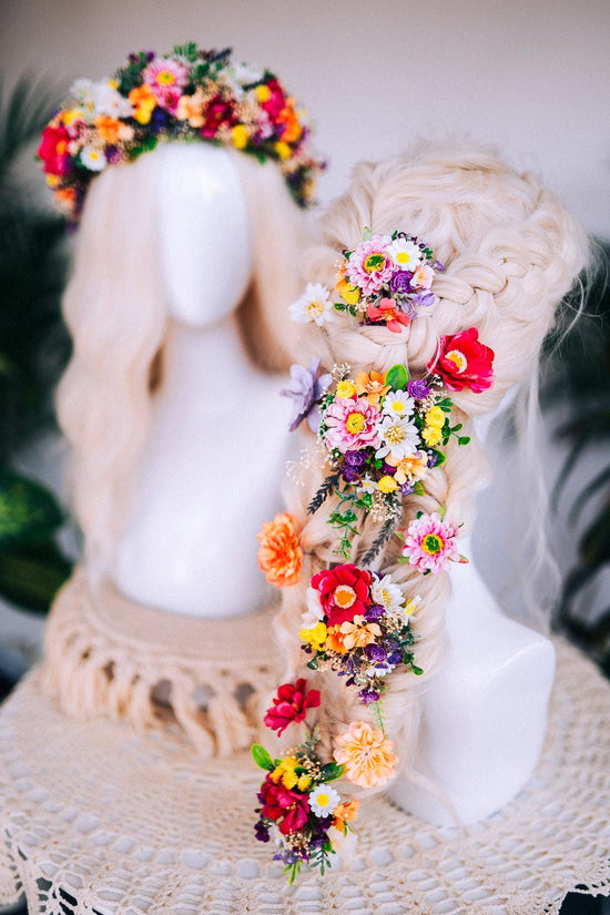 Rapunzel Hair Pins, Flower Hair Clips, Tangled Hair Accessories, Disney Rapunzel Costume, Floral Hair Pins, Princess Hair Flowers, Cosplay
