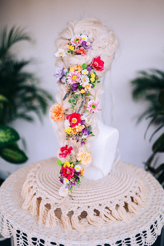 Rapunzel Hair Pins, Flower Hair Clips, Tangled Hair Accessories, Disney Rapunzel Costume, Floral Hair Pins, Princess Hair Flowers, Cosplay