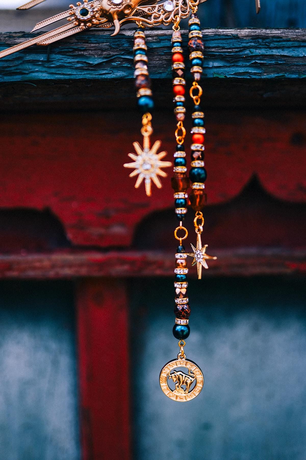 Taurus Crown, Zodiac Crown, Boho Headpiece, Earthy Halo Crown, Festival Headpiece, Astrology Crown, Green Gold Crown, Birthday Crown