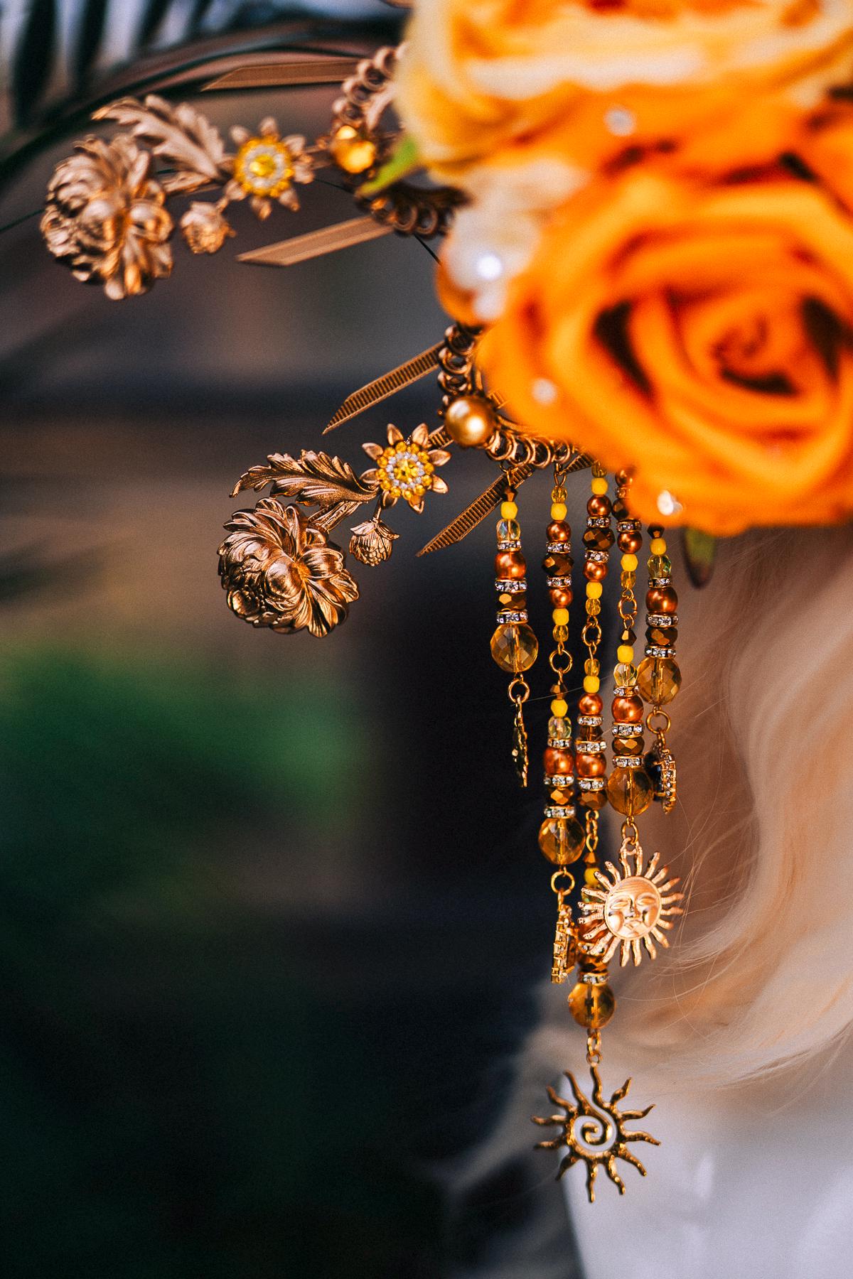 Yellow Flower Crown, Gold Headpiece, Halo Crown, Sun Goddess Tiara, Festival Crown, Wedding Headband, Celestial Crown, Boho Bride