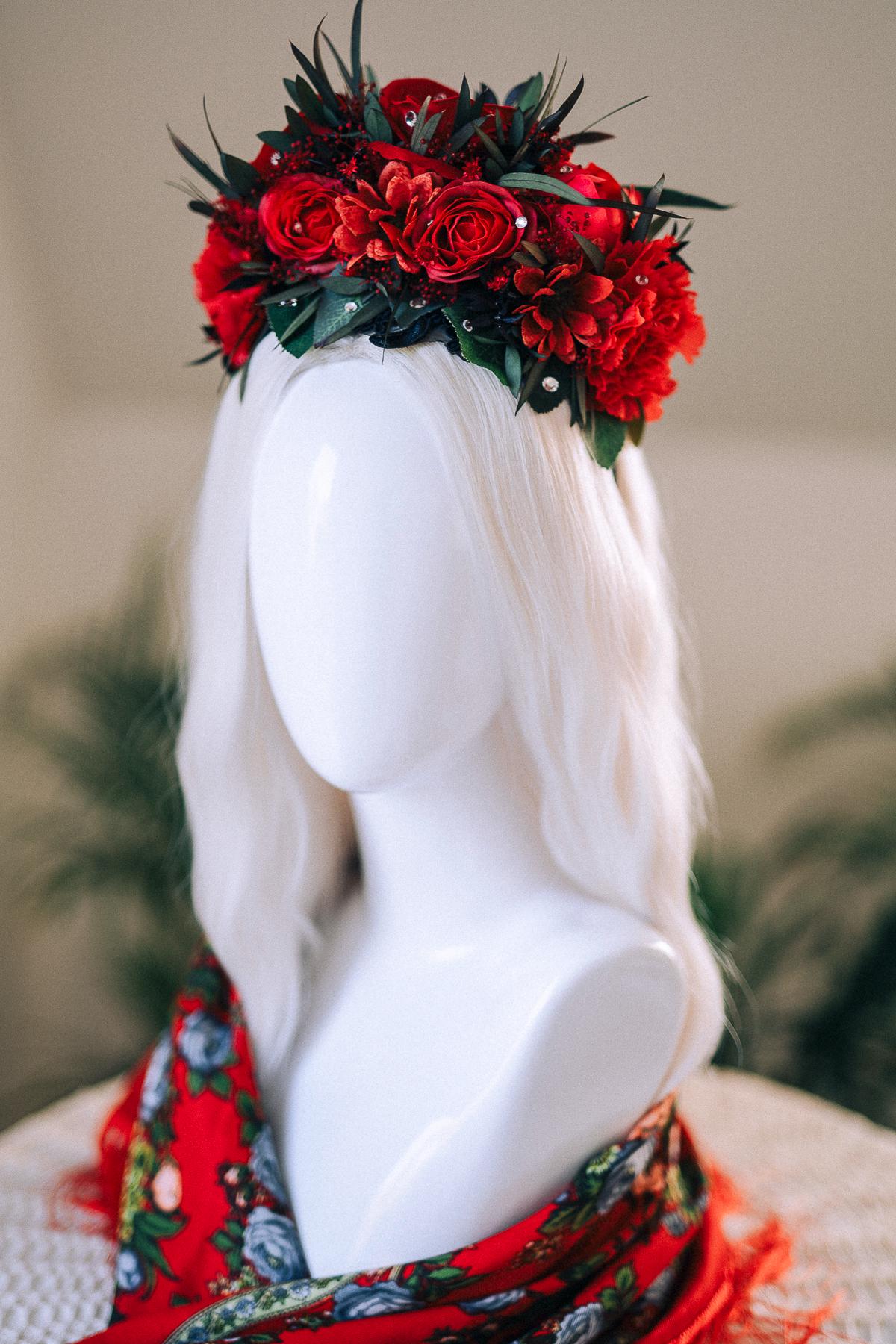 SALE Frida Kahlo Crown, Flower Halo Crown, Day Of The Dead Headpiece, Mexican Floral Tiara, Colorful Costume Crown, Frida Accessory