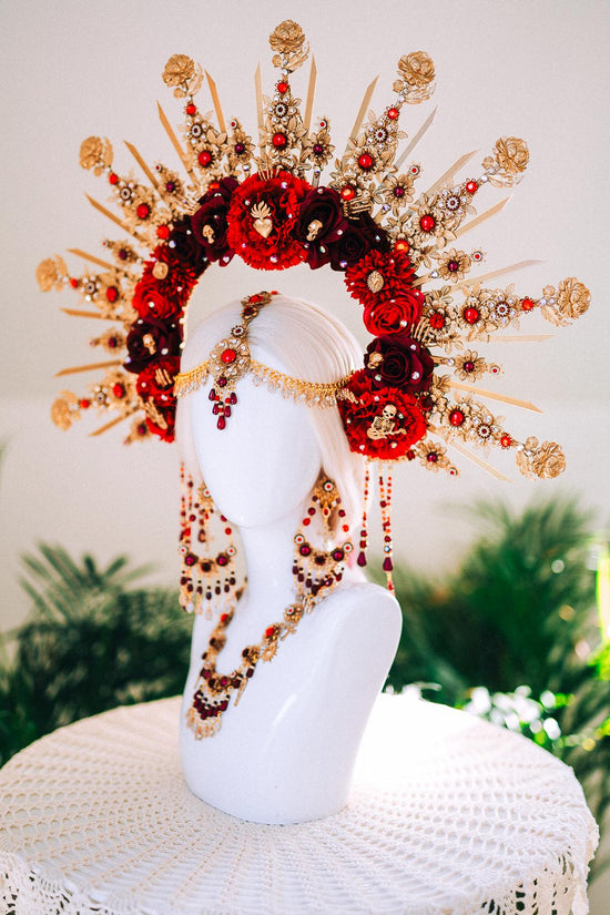 La Catrina Skull Flower Earrings Statement Jewelry Day Of Dead Dia De Muertos Festival Accessory Mexican Style Gothic Earring Set