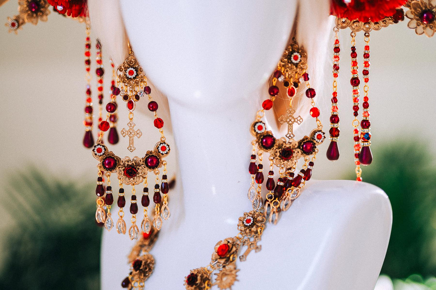 La Catrina Skull Flower Earrings Statement Jewelry Day Of Dead Dia De Muertos Festival Accessory Mexican Style Gothic Earring Set