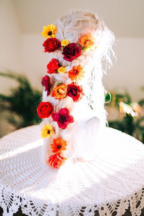 La Catrina Hairpin Set Red Roses Gold Flowers Sacred Skulls Mexican Día De Los Muertos Hair Accessories Floral Spiritual Headpiece