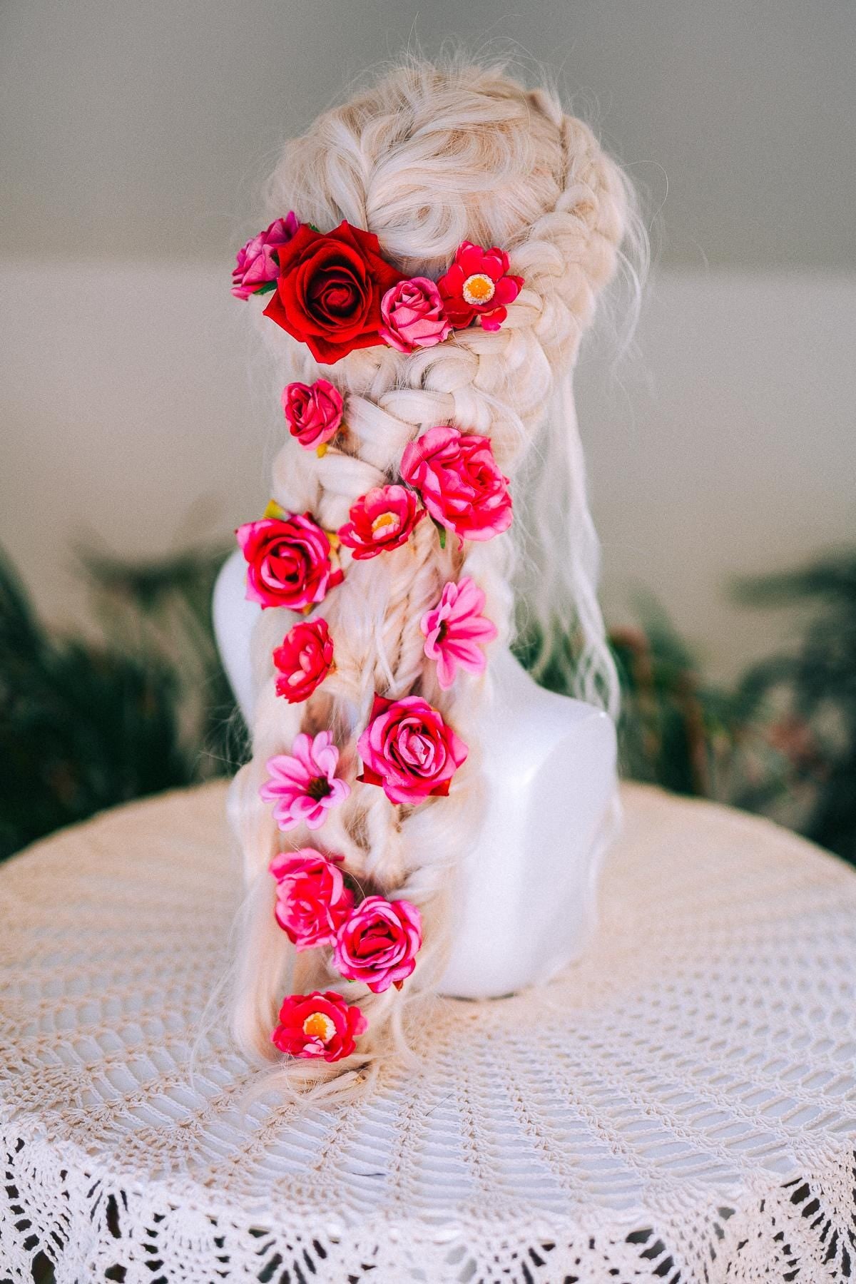 La Catrina Red Gold Halo Crown Floral Skull Goddess Headpiece Halloween Costume Tiara Festival Headdress