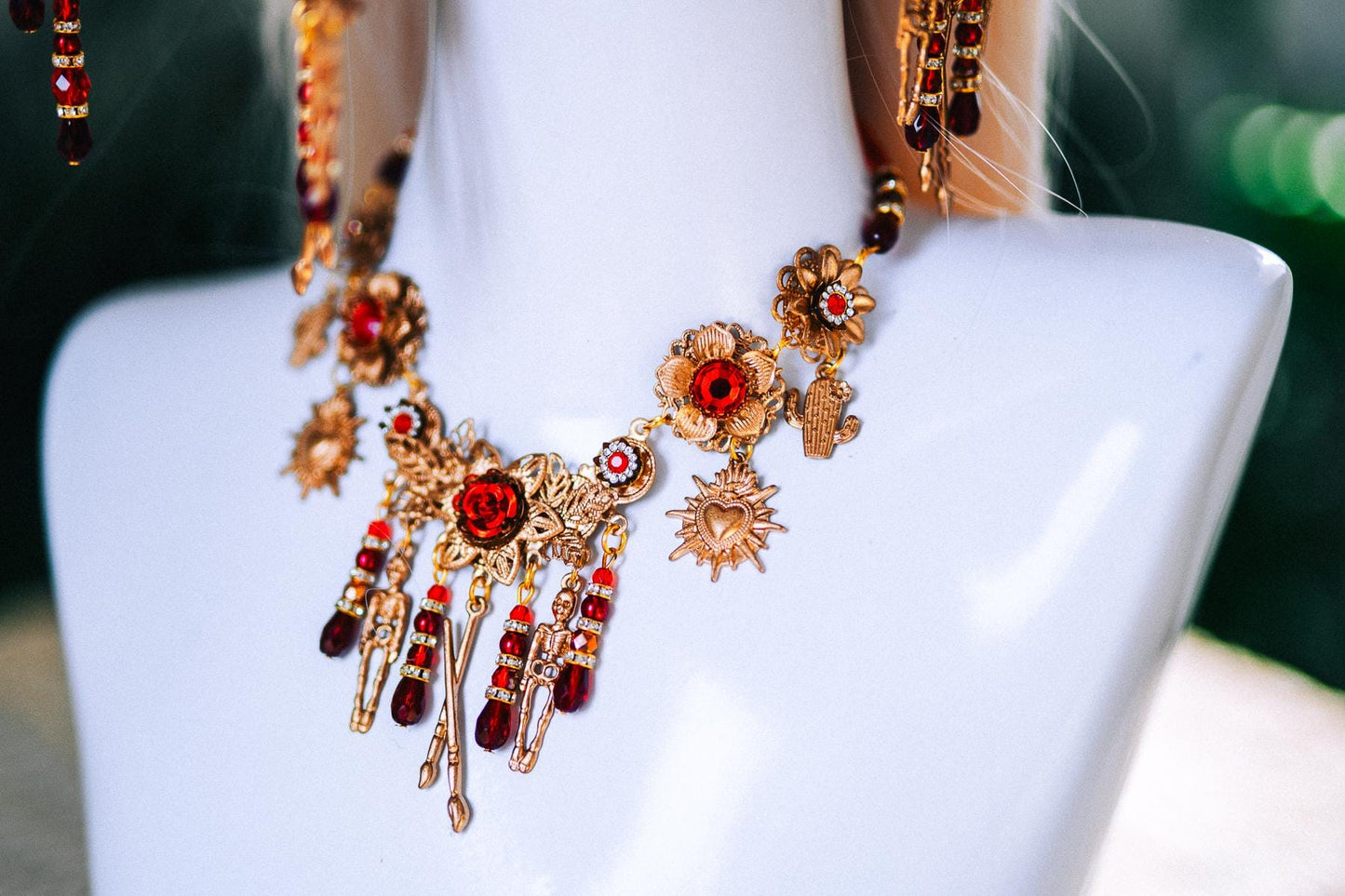 La Catrina Earrings Floral Skull Jewelry Mexican Dia De Los Muertos Statement Earrings Colorful Halloween Costume Jewelry