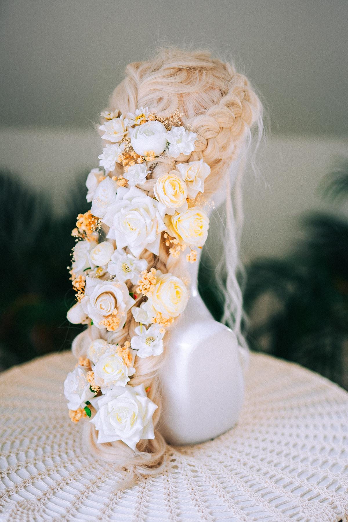 Bridal Hairpins Set White Flower Hair Accessories Wedding Hairpiece Floral Hair Pins Romantic Headpiece Bride Hair Decoration