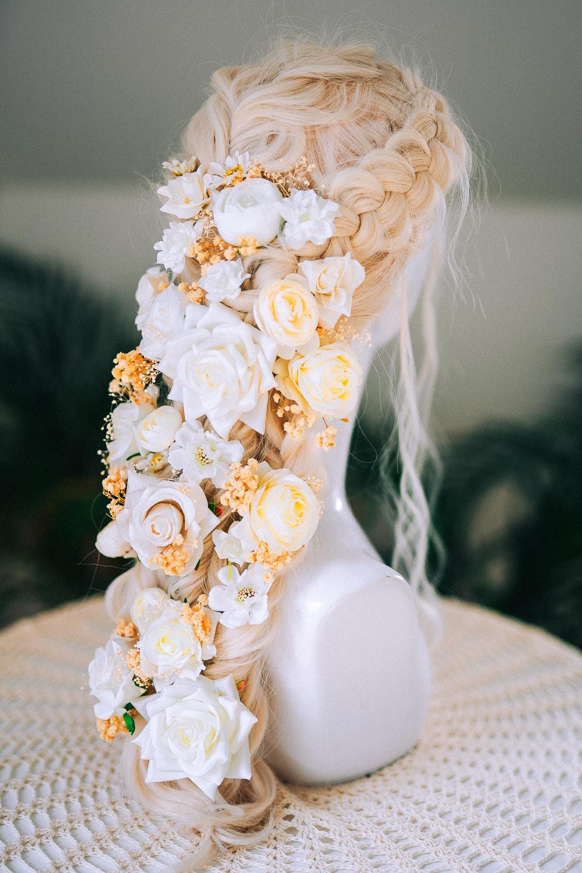 Bridal Hairpins Set White Flower Hair Accessories Wedding Hairpiece Floral Hair Pins Romantic Headpiece Bride Hair Decoration