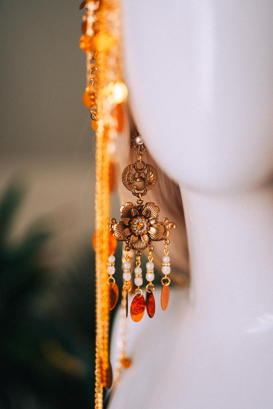 Cleopatra Earrings Gold Snake Jewelry Ancient Egypt Costume Accessory Festival Earrings Goddess Statement Pearl Drop Earrings