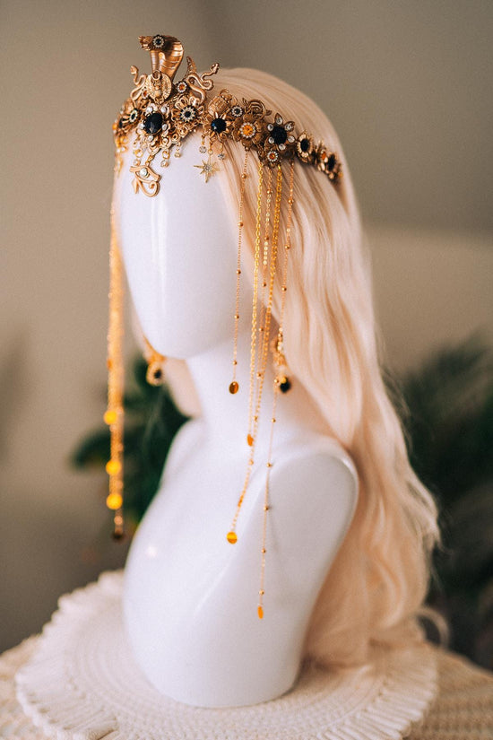 Cleopatra Snake Earrings Gold Drop Earrings Ancient Egypt Statement Jewelry Halloween Goddess Accessories Festival Earrings Costume